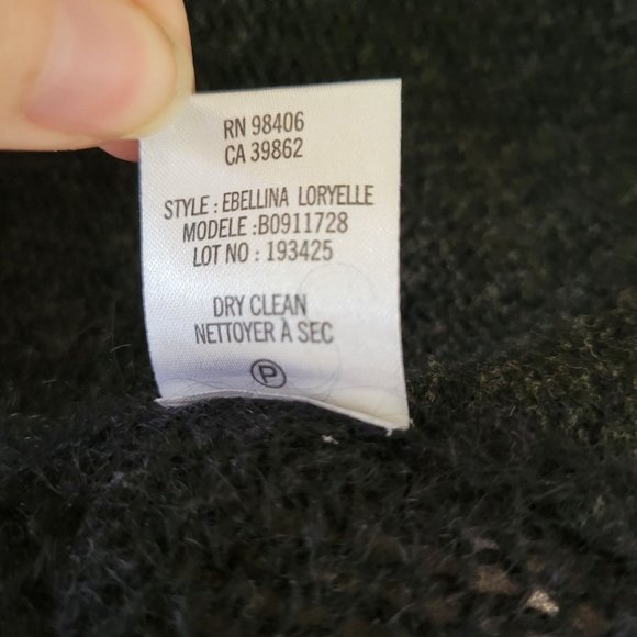 Theory M Black Wool Knit Cardigan Sweater EBELLINA LORYELLE Pockets - Picture 6 of 7